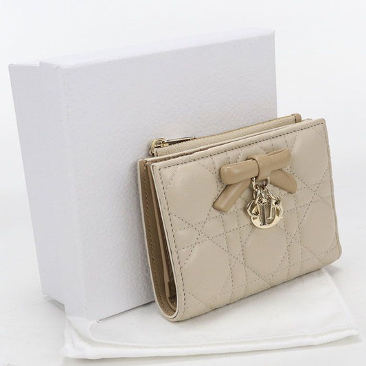 Dior Dahlia Wallet Lady Dior Bifold Lambskin Handbag