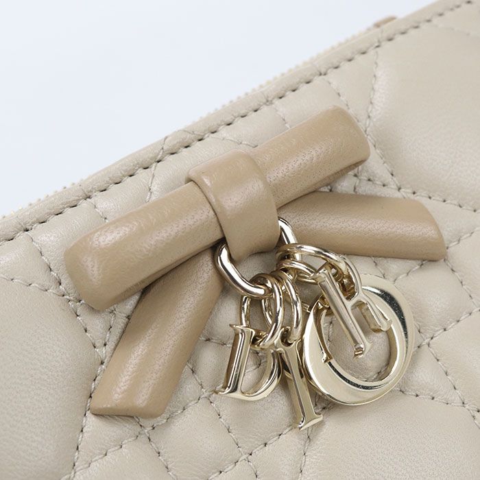 Dior Dahlia Wallet Lady Dior Bifold Lambskin Handbag — view 5