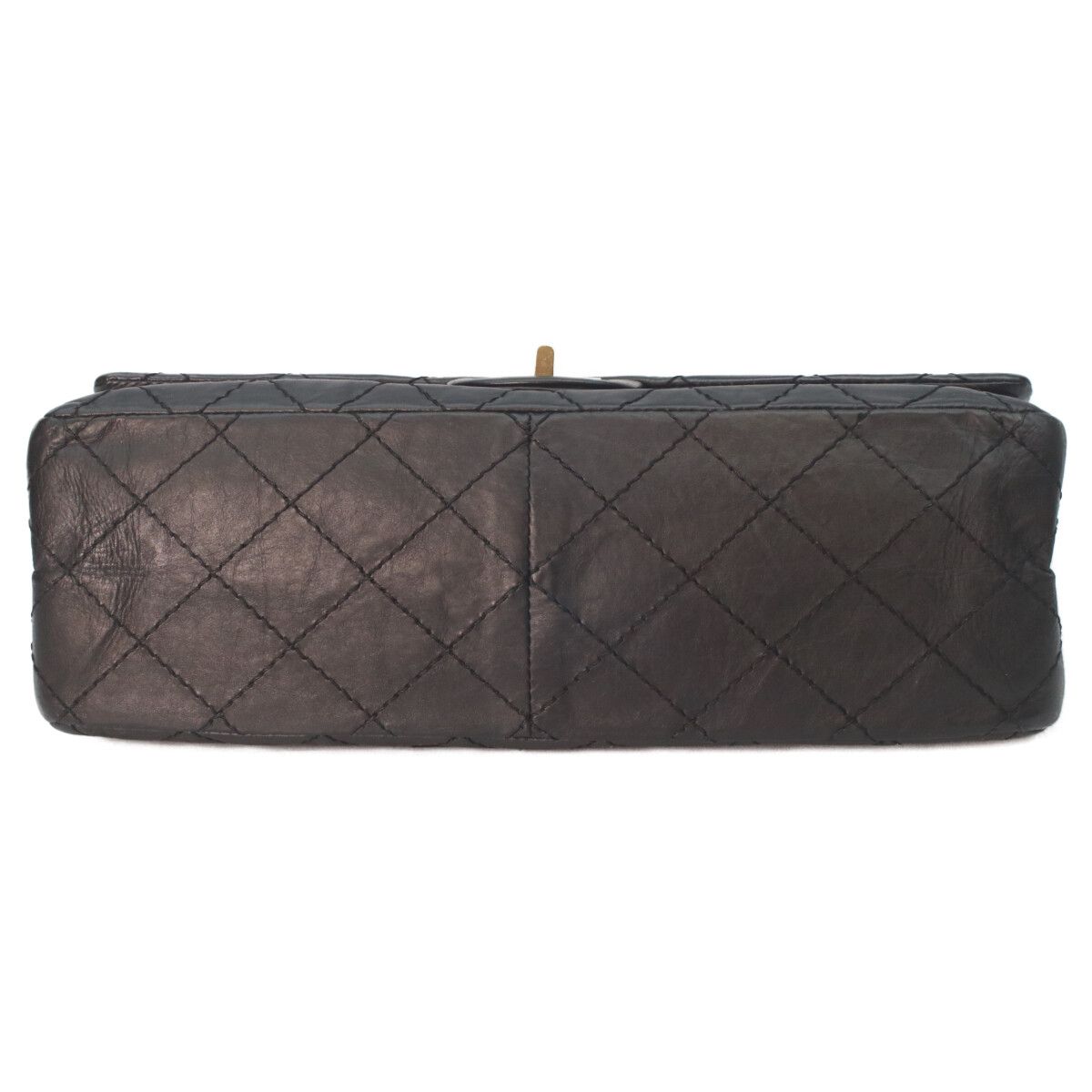 Chanel Black Aged Calfskin 2.55 Quilted 28 Chain Handbag — view 5