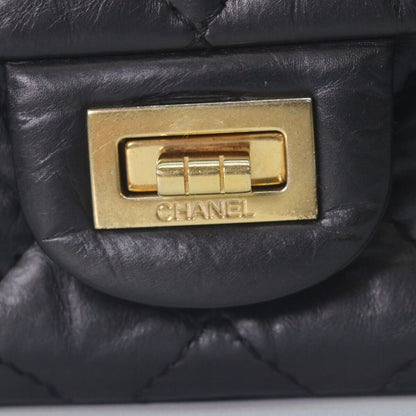 Chanel Black Aged Calfskin 2.55 Quilted 28 Chain Handbag — view 6