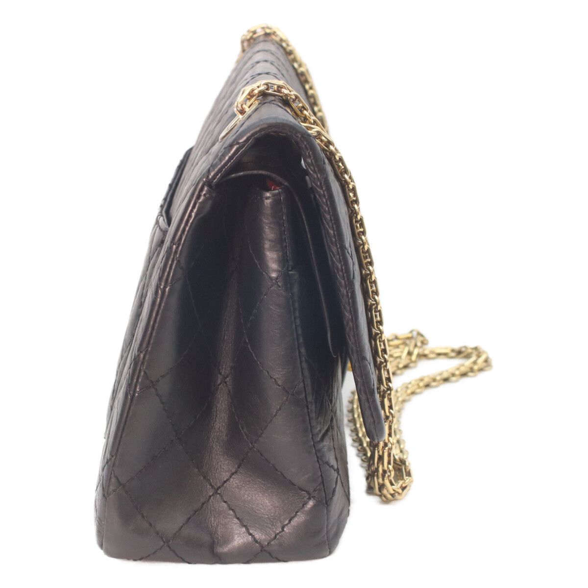 Chanel Black Aged Calfskin 2.55 Quilted 28 Chain Handbag — view 4