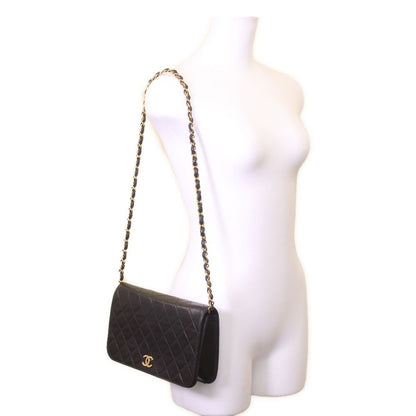 Chanel Black Lamb Single Full Flap Push Lock Quilted 23 — view 9