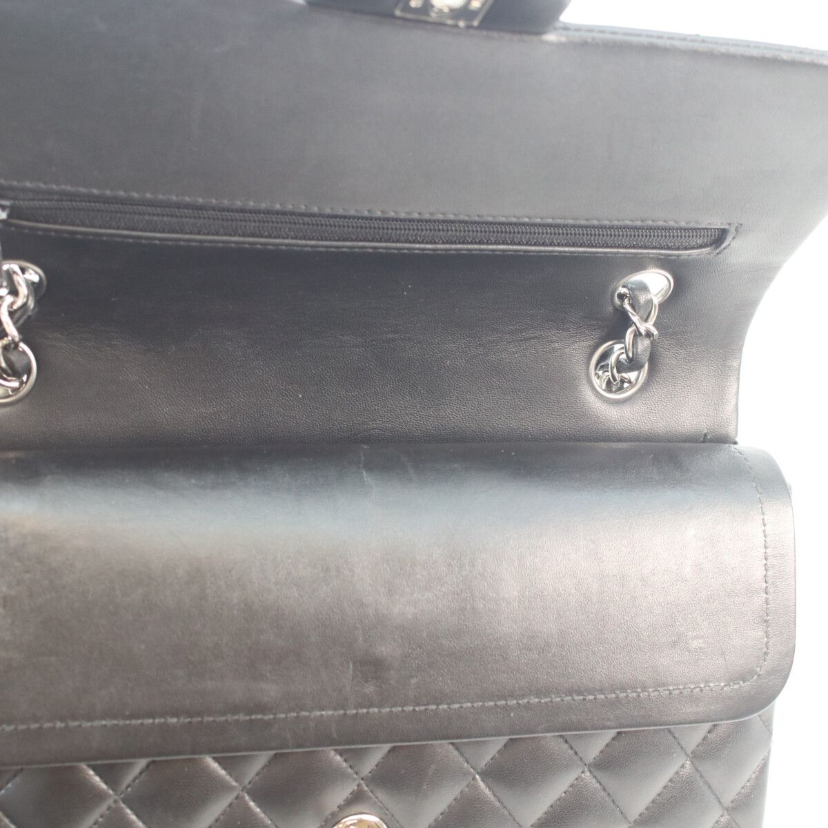 Chanel Black Lamb Silver Quilted 25 Shoulder — view 8