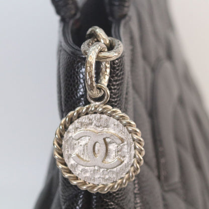Chanel Black Caviar Silver Medallion Tote — view 6