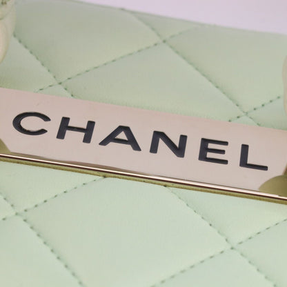 Chanel Lime Green Gold Lamb Trendy CC 2-Way Vanity — view 7
