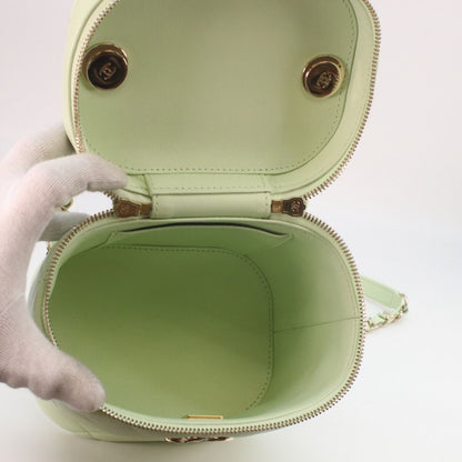 Chanel Lime Green Gold Lamb Trendy CC 2-Way Vanity — view 9