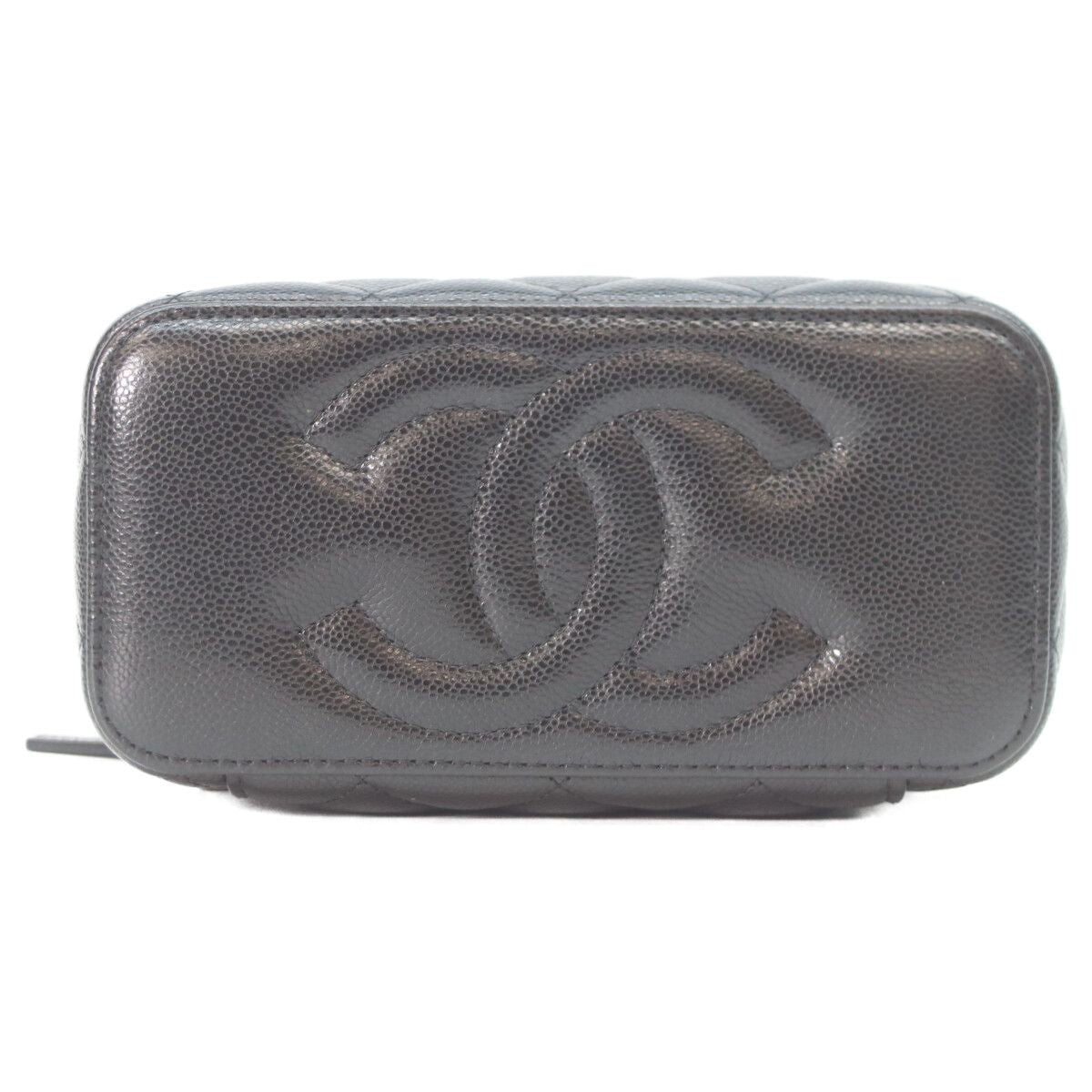 Chanel Black Caviar Gold Vanity Chain Shoulder — view 5