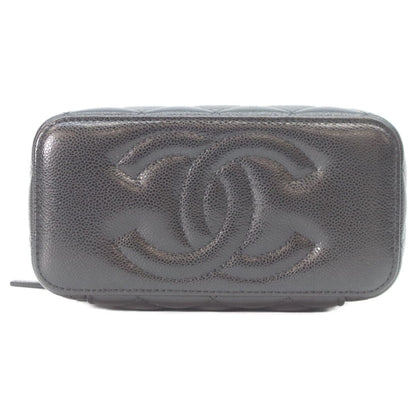 Chanel Black Caviar Gold Vanity Chain Shoulder — view 5