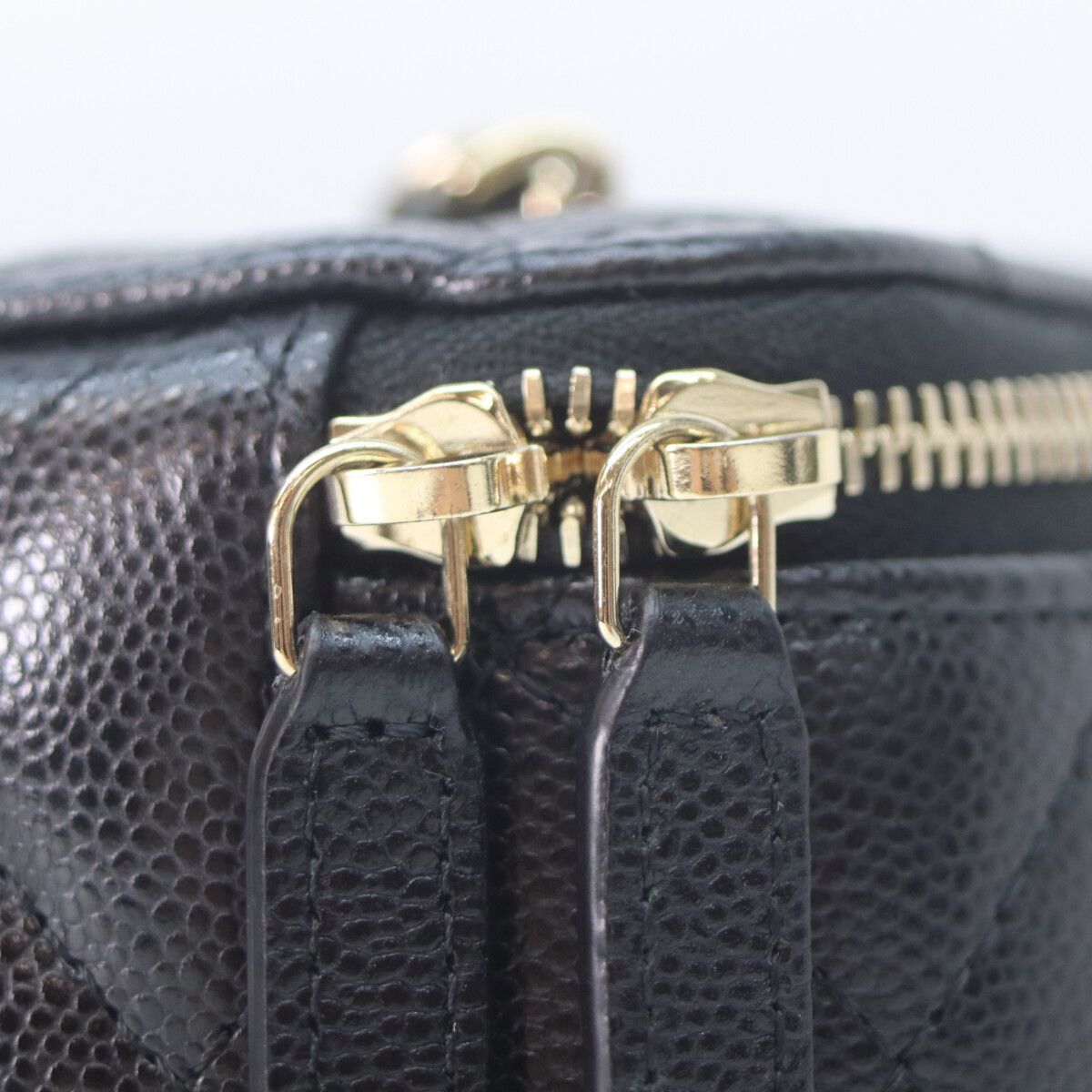 Chanel Black Caviar Gold Vanity Chain Shoulder — view 7