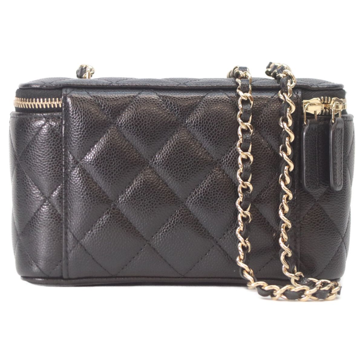 Chanel Black Caviar Gold Vanity Chain Shoulder — view 3