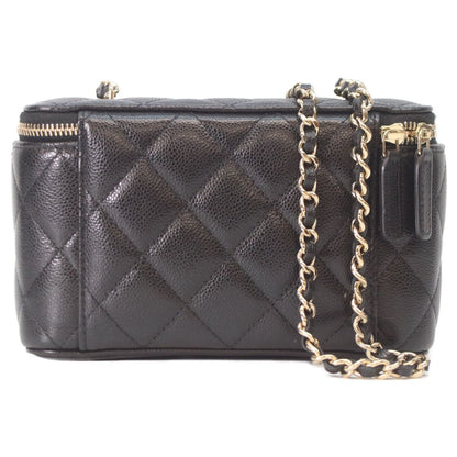 Chanel Black Caviar Gold Vanity Chain Shoulder — view 3