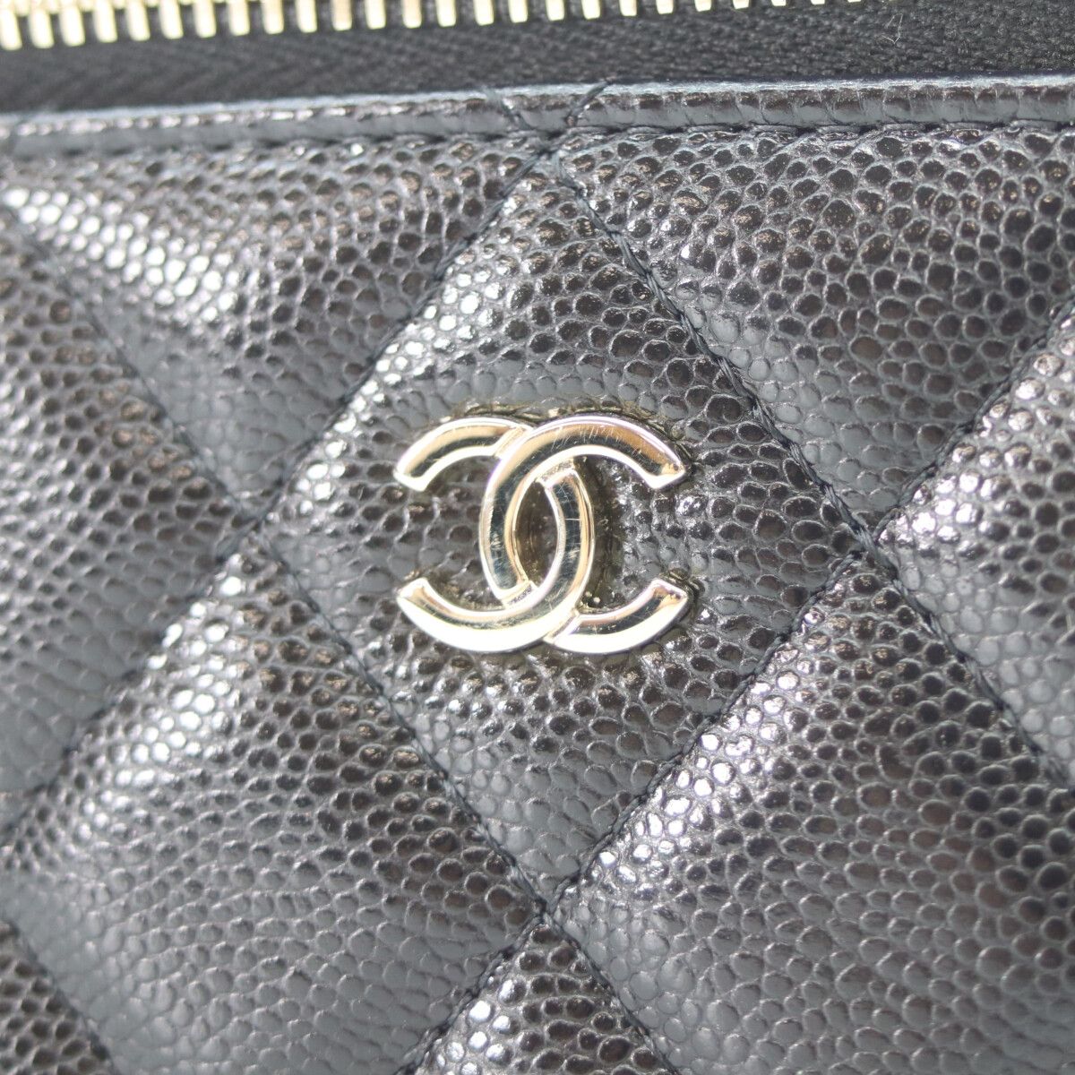 Chanel Black Caviar Gold Vanity Chain Shoulder — view 6