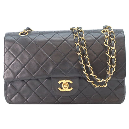 Chanel Black Lamb Gold Quilted 25 Shoulder
