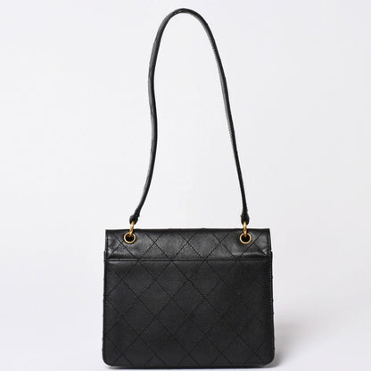 Chanel Quilted Bag CC Logo Caviar Leather Black Gold — view 2