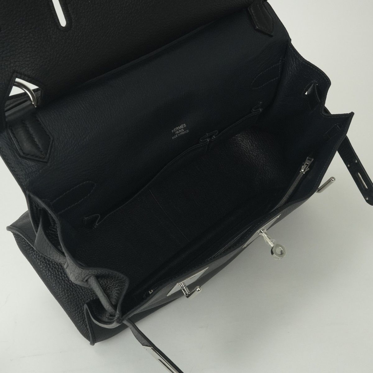 Hermes Gipsiere 34 Shoulder Bag Taurillon Clemence Noir Blue Indigo Black Navy — view 9