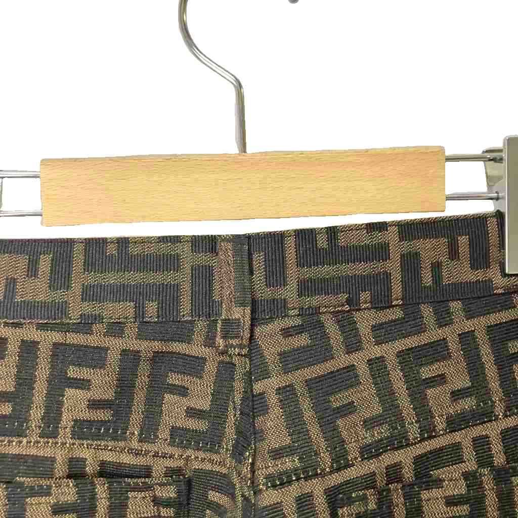 Fendi Jeans Zucca Pattern Pants Tapered Vintage Archive 42 Brown — view 4