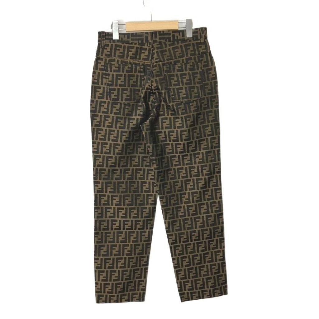 Fendi Jeans Zucca Pattern Pants Tapered Vintage Archive 42 Brown — view 2