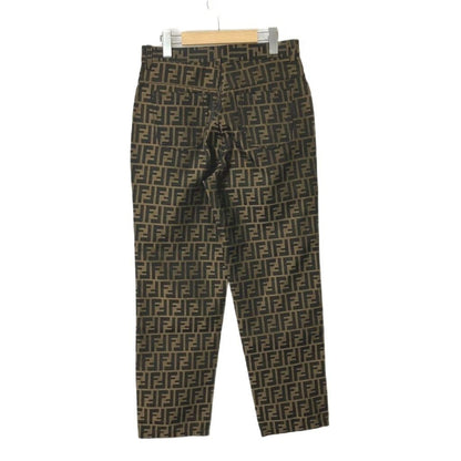 Fendi Jeans Zucca Pattern Pants Tapered Vintage Archive 42 Brown — view 2