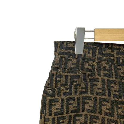 Fendi Jeans Zucca Pattern Pants Tapered Vintage Archive 42 Brown — view 6