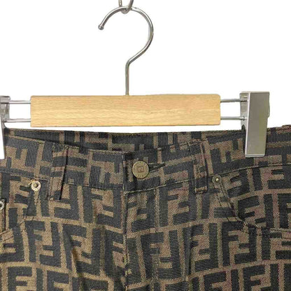 Fendi Jeans Zucca Pattern Pants Tapered Vintage Archive 42 Brown — view 3