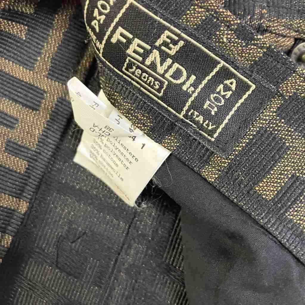 Fendi Jeans Zucca Pattern Pants Tapered Vintage Archive 42 Brown — view 7
