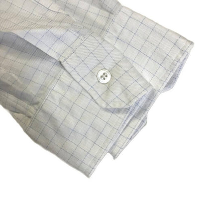 Hermes Button Down Jacket Shirt Check Long Sleeve 15 3 4 White — view 5
