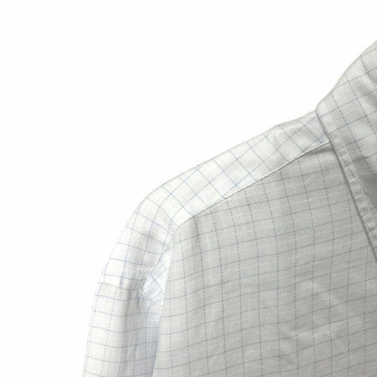 Hermes Button Down Jacket Shirt Check Long Sleeve 15 3 4 White — view 3