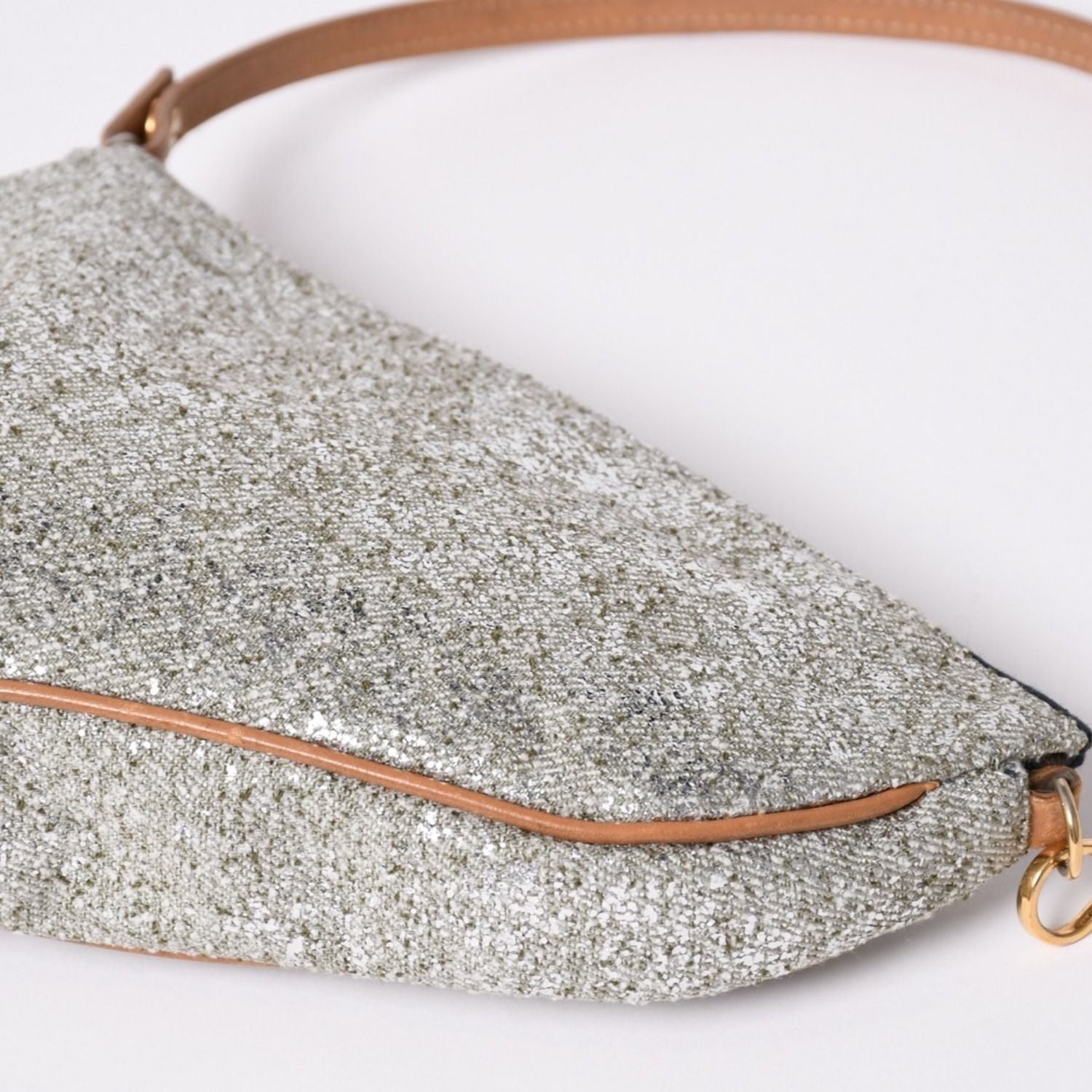 Dior Saddle Pouch Canvas Leather Silver Gold — view 7