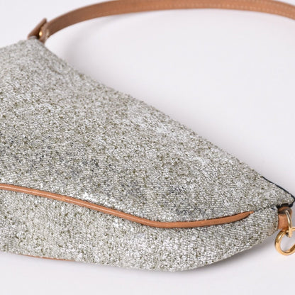 Dior Saddle Pouch Canvas Leather Silver Gold — view 7