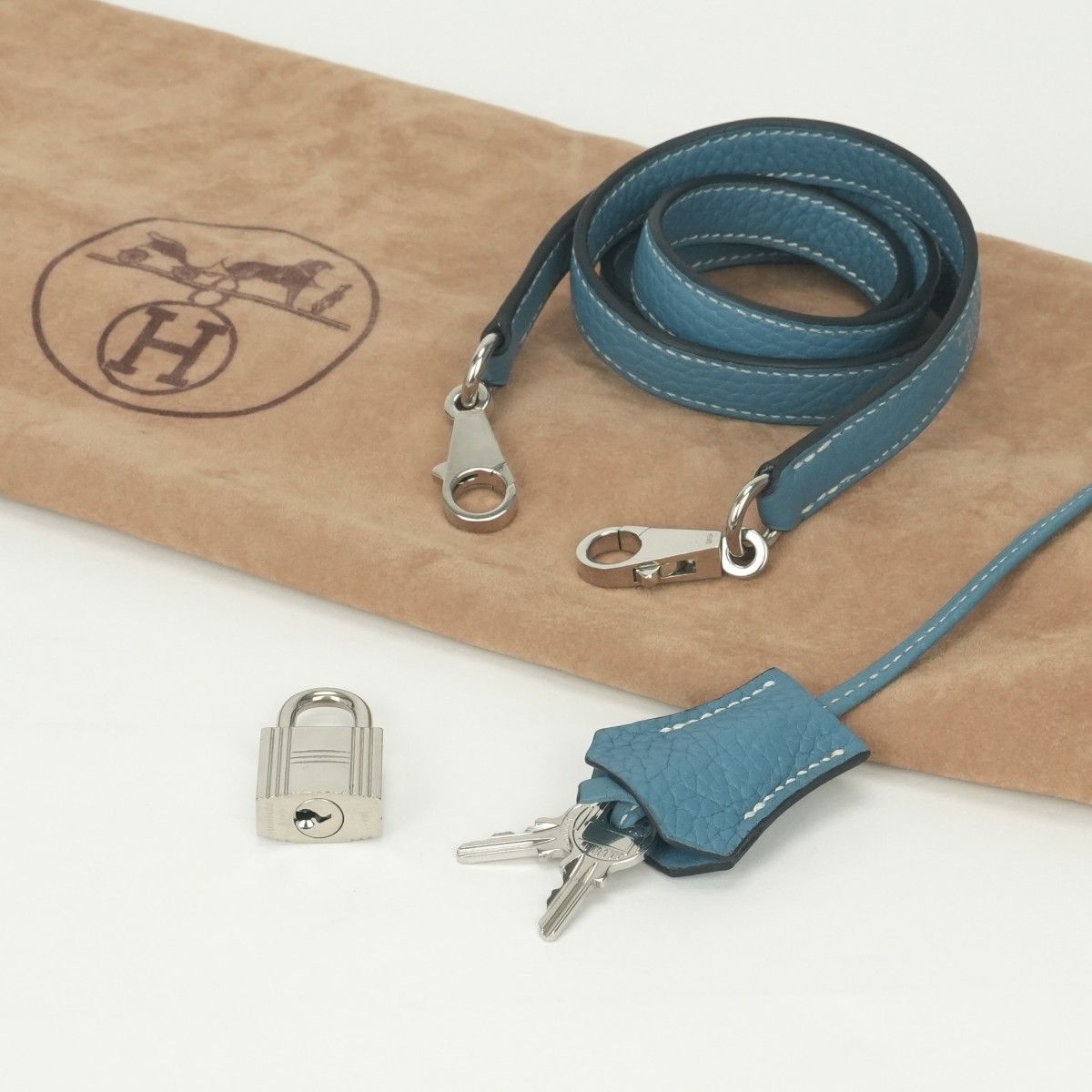 Hermes Bolide 31 Tote Shoulder Bag Taurillon Clemence Blue Jean Bluejean Silver — view 9
