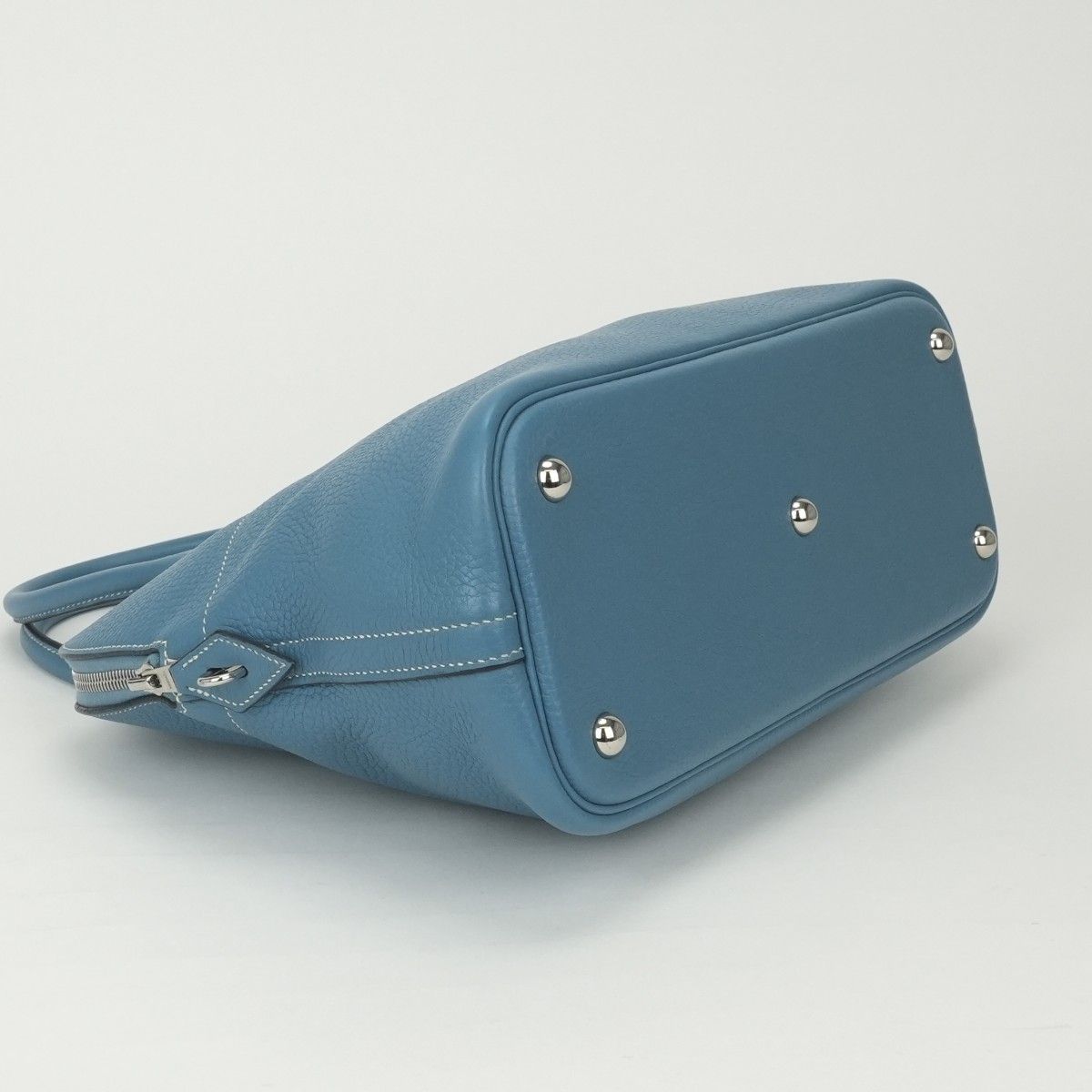 Hermes Bolide 31 Tote Shoulder Bag Taurillon Clemence Blue Jean Bluejean Silver — view 6