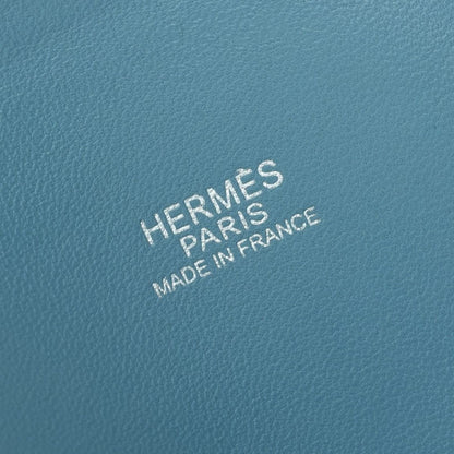 Hermes Bolide 31 Tote Shoulder Bag Taurillon Clemence Blue Jean Bluejean Silver — view 7