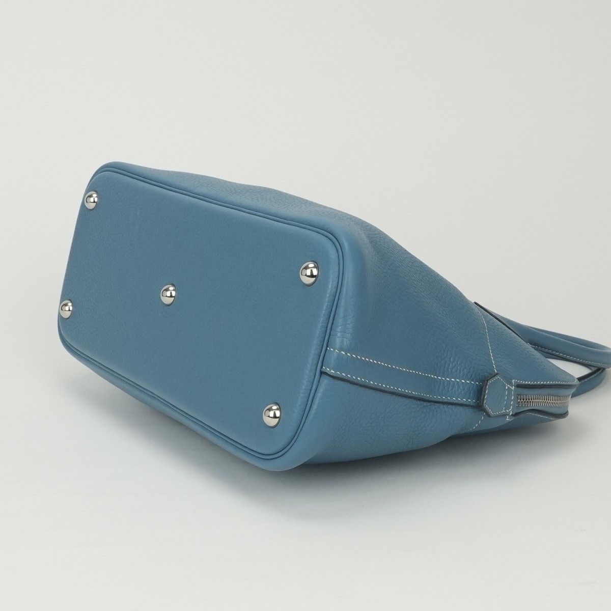 Hermes Bolide 31 Tote Shoulder Bag Taurillon Clemence Blue Jean Bluejean Silver — view 5