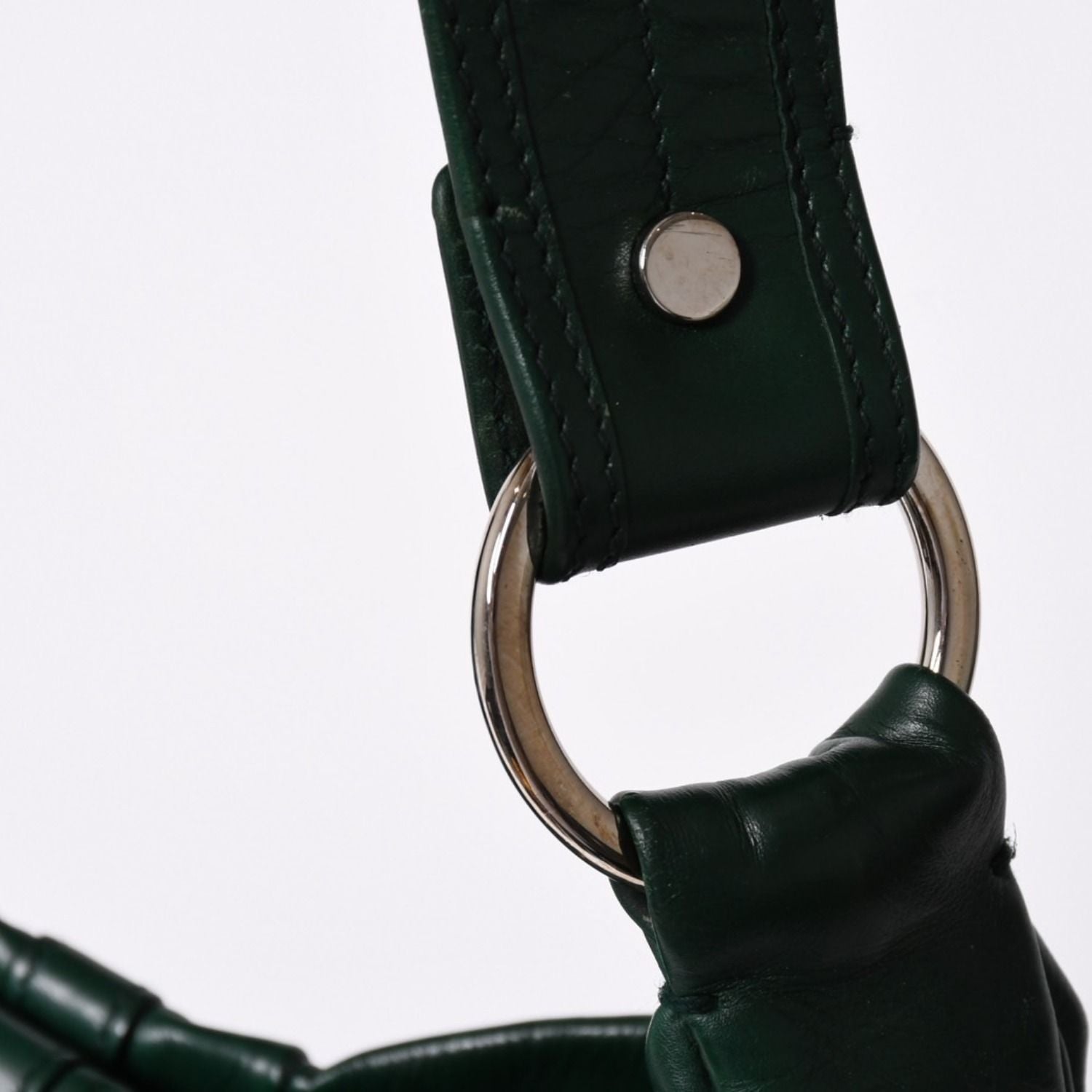 Saint Laurent Rive Gauche Leather Hobo Shoulder Bag Tom Ford Era Green Pleated — view 5