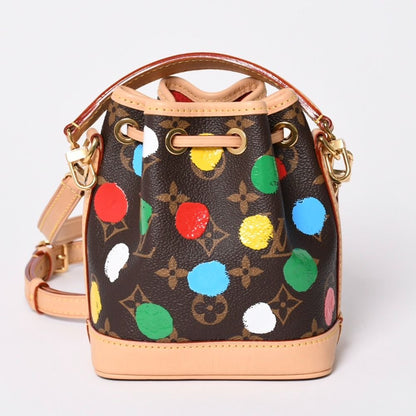 Louis Vuitton Yayoi Kusama Collaboration Shoulder Bag Monogram Nano Noe Brown — view 2