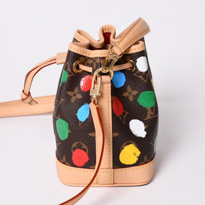 Louis Vuitton Yayoi Kusama Collaboration Shoulder Bag Monogram Nano Noe Brown — view 4