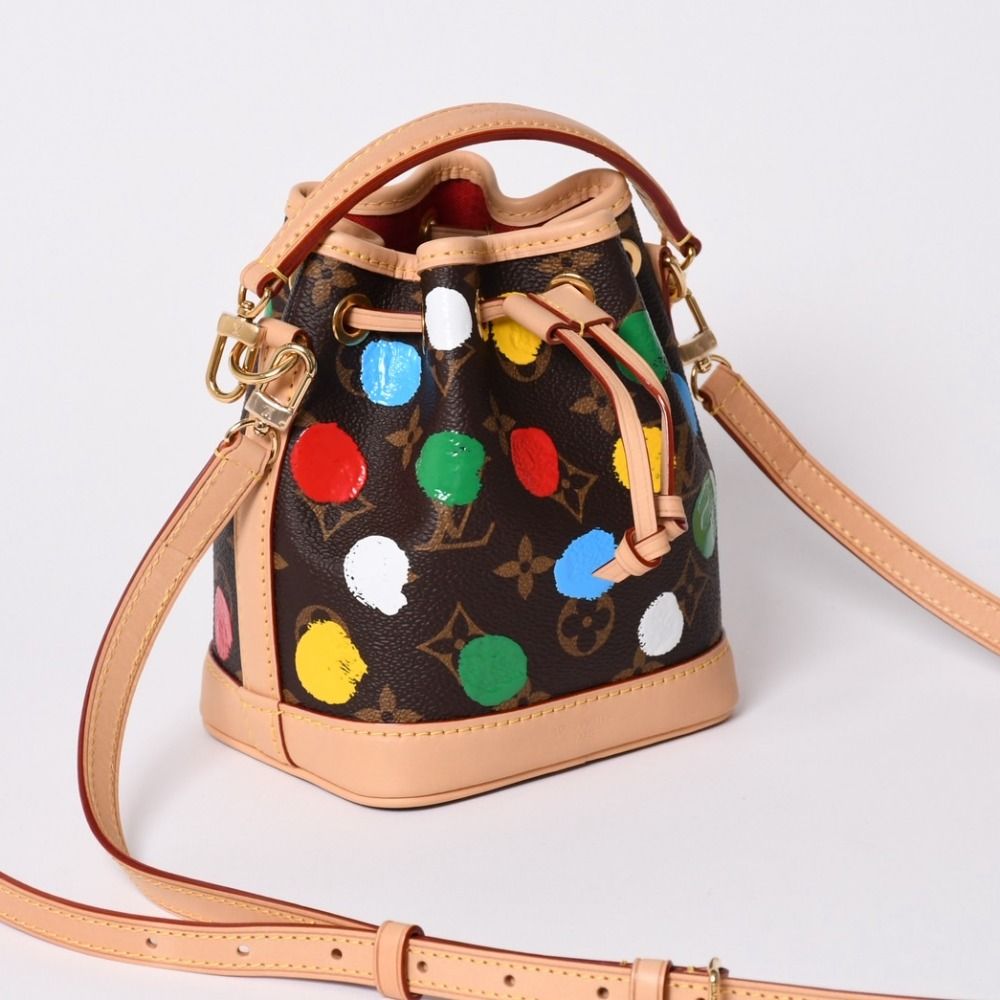 Louis Vuitton Yayoi Kusama Collaboration Shoulder Bag Monogram Nano Noe Brown — view 3