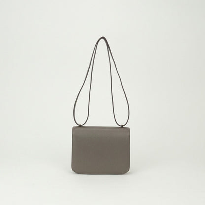 Hermes Constance 3 Mini 18 Shoulder Bag Epsom Etain Gray Pink Gold Veau — view 3