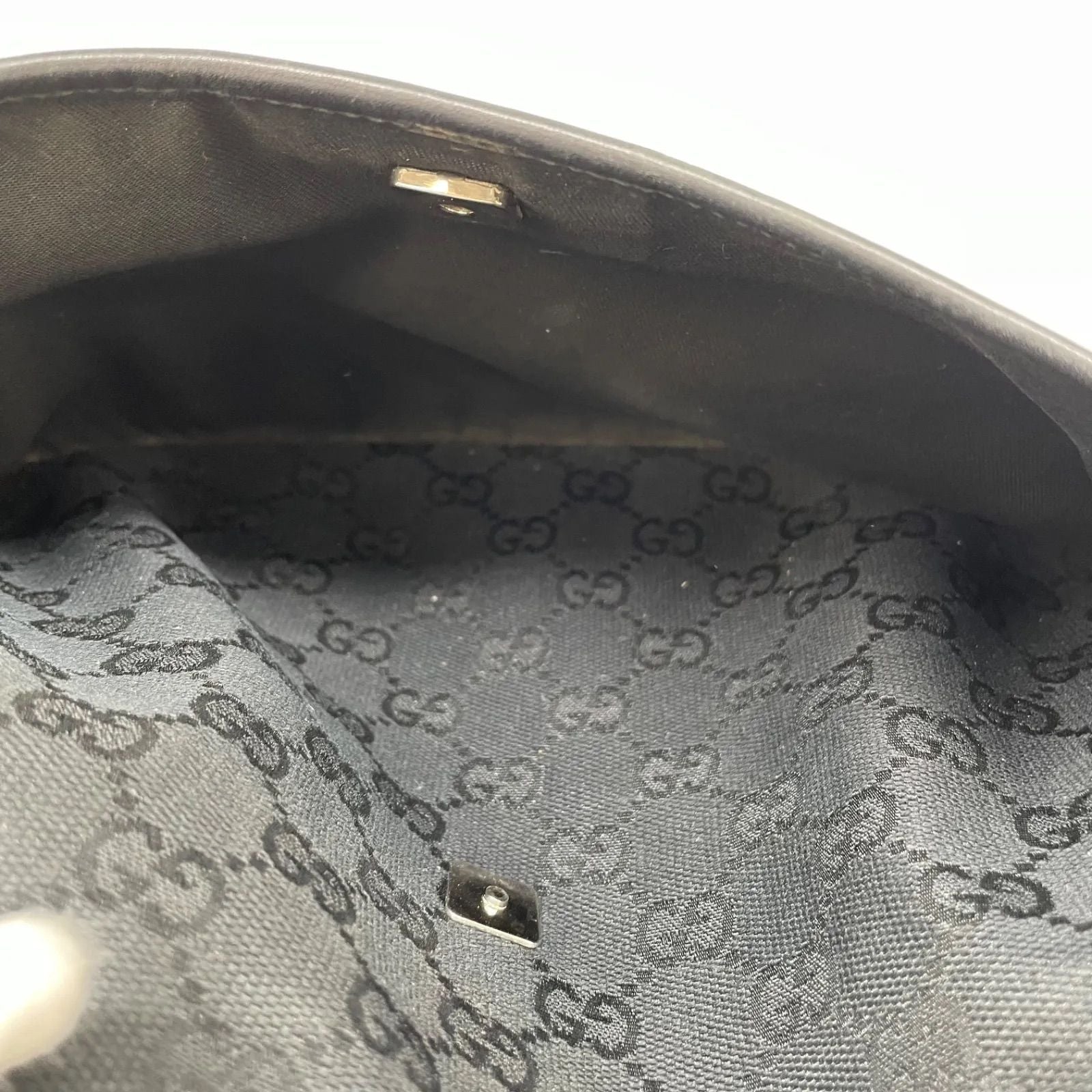Gucci Perforated Leather Messenger Bag Black — view 9