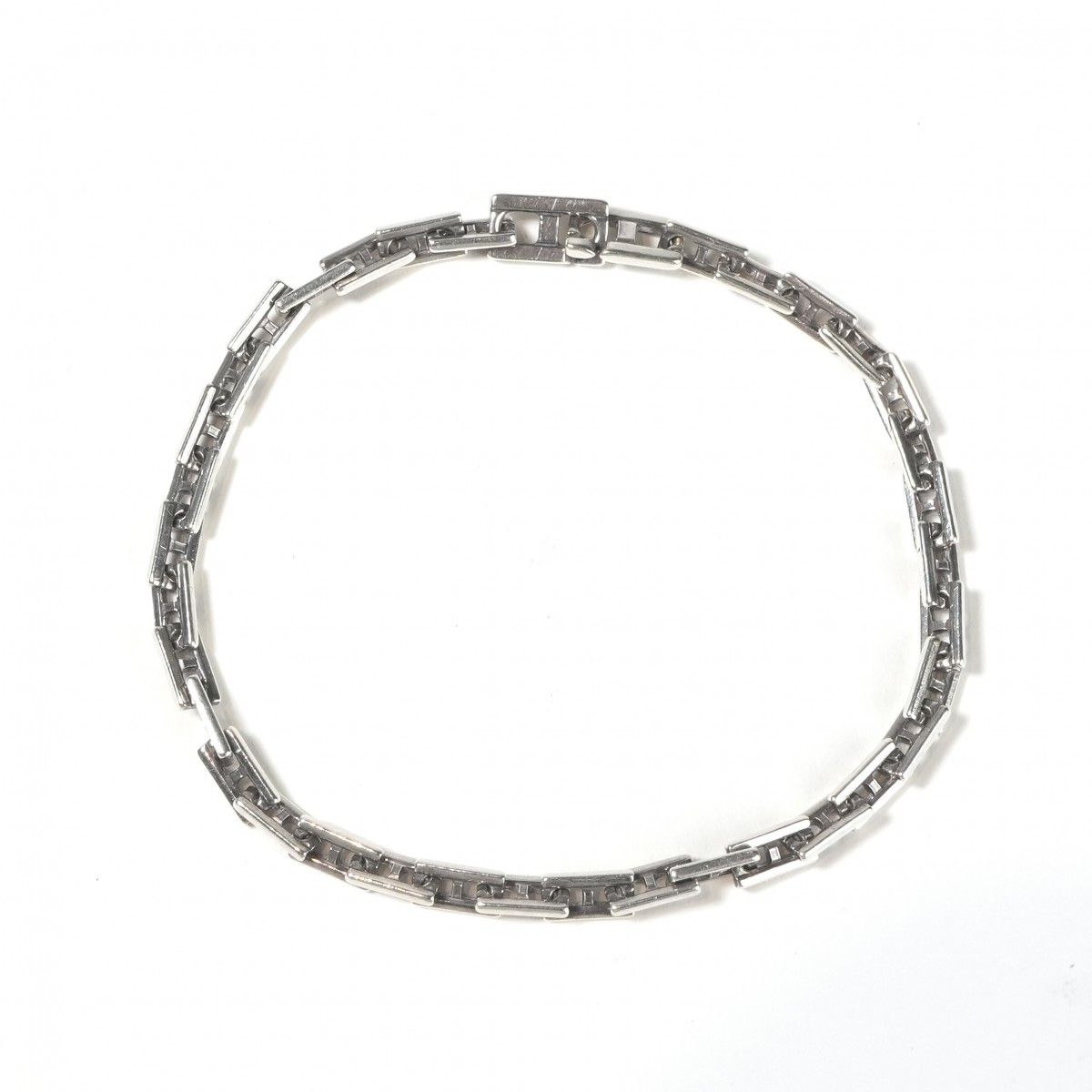 Hermes Cles MM 19 Bracelet Bangle Calf Silver Logo Rare