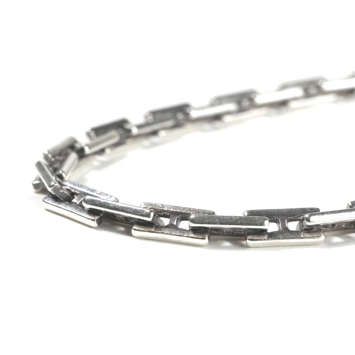 Hermes Cles MM 19 Bracelet Bangle Calf Silver Logo Rare — view 2