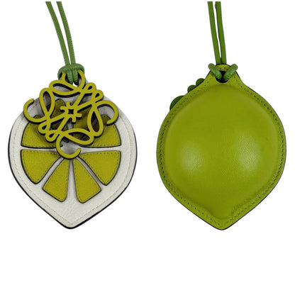 Loewe Lime Bag Charm Key Ring Key Holder Fruits Yellow Green — view 4