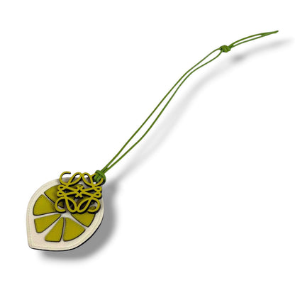 Loewe Lime Bag Charm Key Ring Key Holder Fruits Yellow Green — view 2