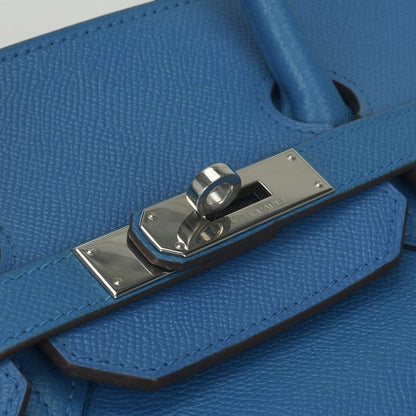 Hermes Birkin 35 Verso Tote Epsom Mykonos Blue Silver Handbag Veau — view 7