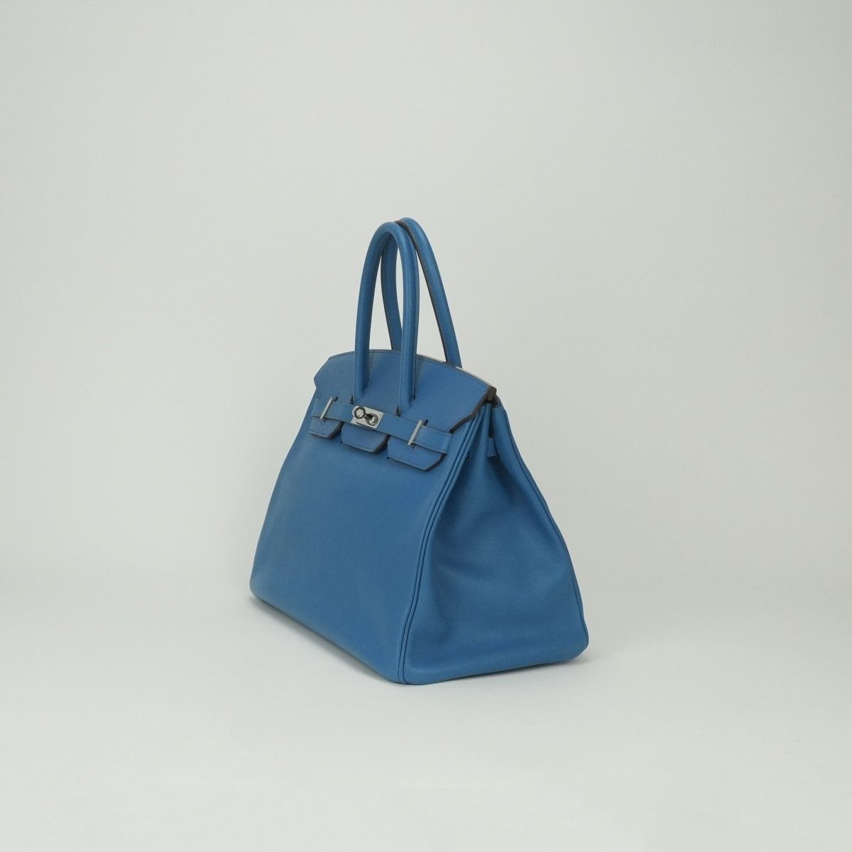 Hermes Birkin 35 Verso Tote Epsom Mykonos Blue Silver Handbag Veau — view 2