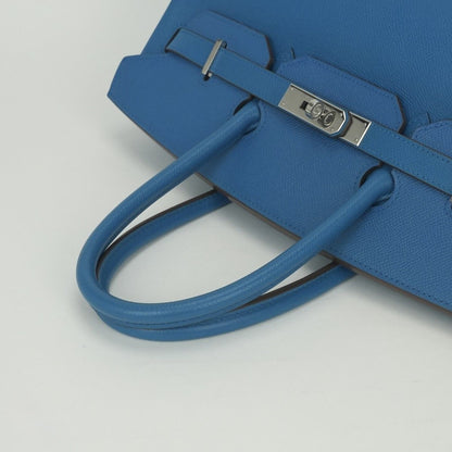 Hermes Birkin 35 Verso Tote Epsom Mykonos Blue Silver Handbag Veau — view 4