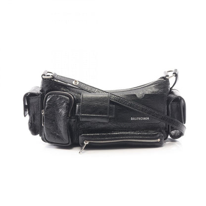 Balenciaga Shoulder Bag Super Busy Small Black Leather Superbusy