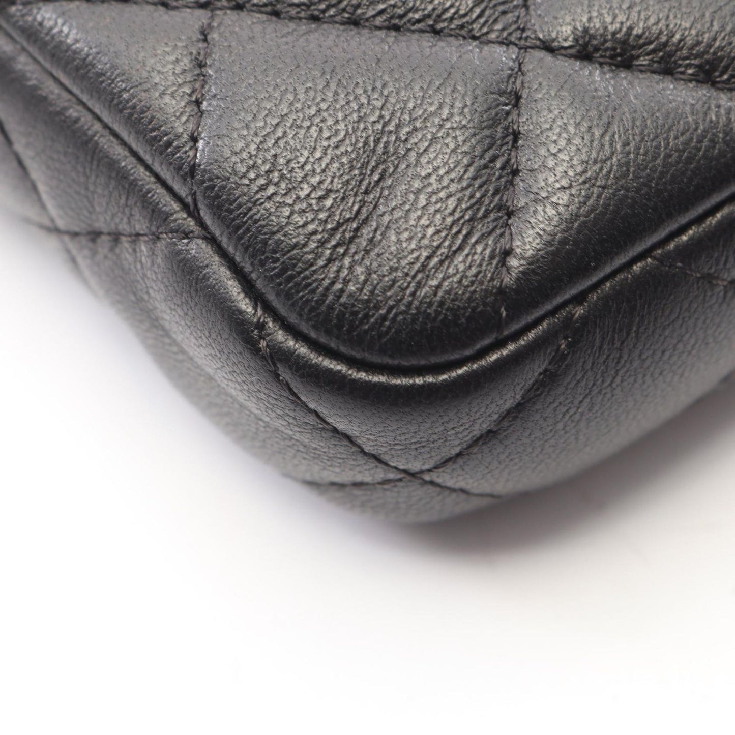 Chanel Shoulder Bag Quilted Black Lambskin Zip Chain Wallet — view 7