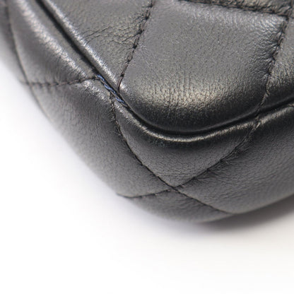 Chanel Shoulder Bag Quilted Black Lambskin Zip Chain Wallet — view 8