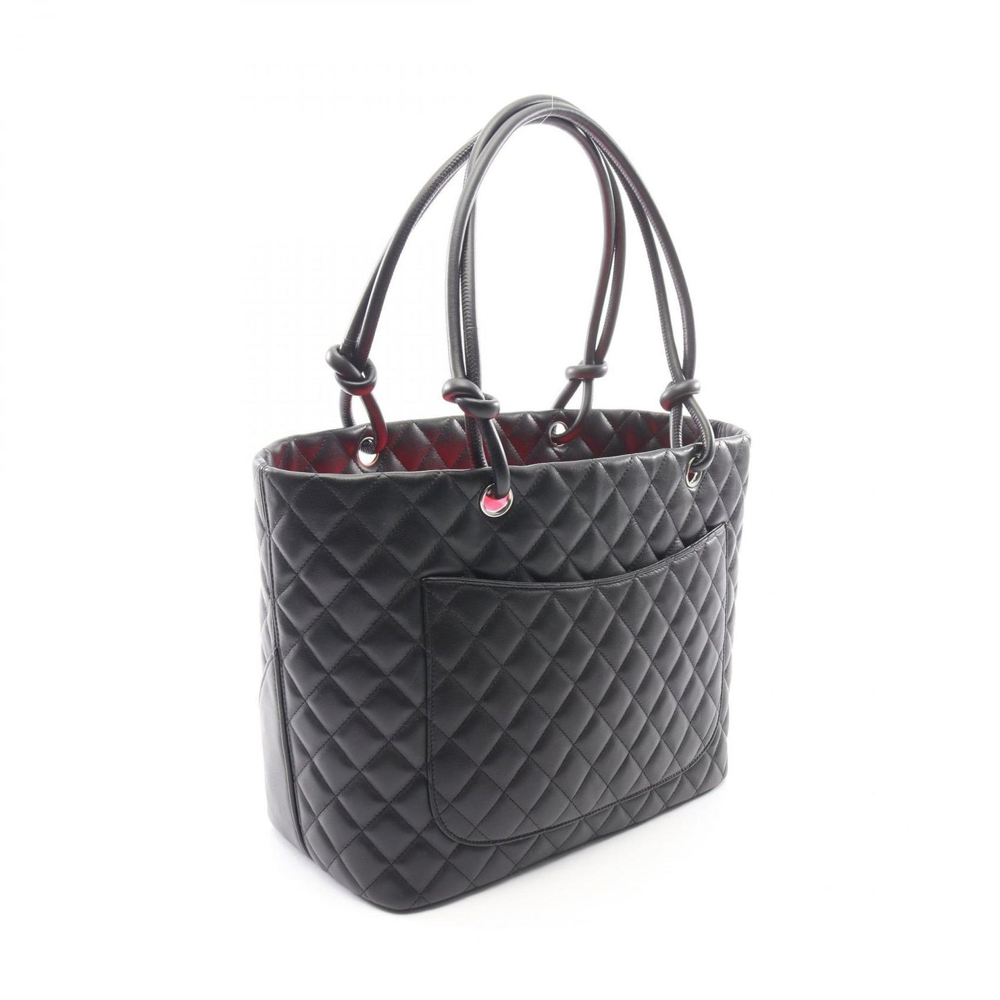 Chanel Tote Cambon Line Large Black Enamel Leather Patent — view 2